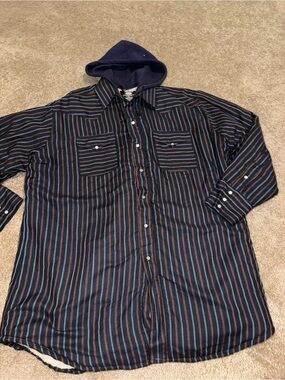 Grit Iron Workwear Shacket Shirt Jacket Plaid Hooded Fleece Lined Men's Size 2XL